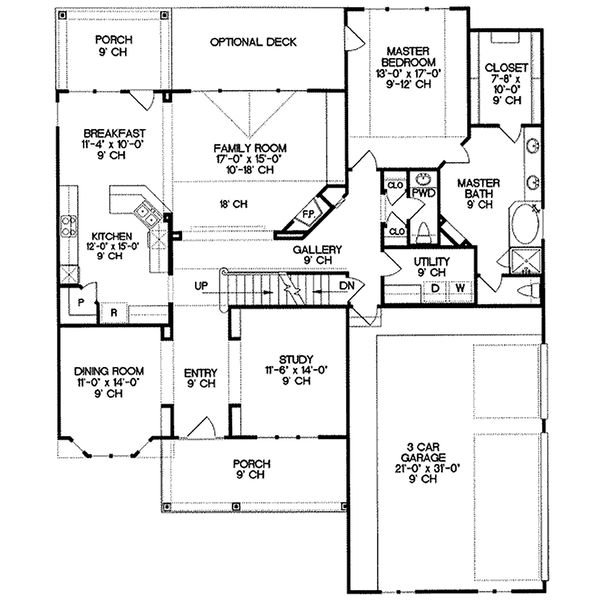 Home Plan - Traditional house plan, Craftsman details, floorplan