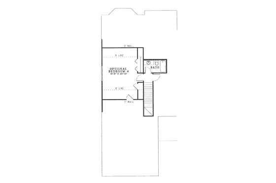 Floor Plan - Upper Floor for Southern House Plan #17-2066 - 4 bed, 3 bath