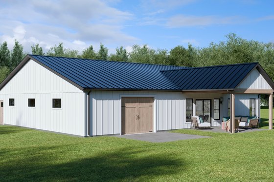 Exterior - Rear Elevation for Cabin House Plan #1089-51 - 2 bed, 2 bath