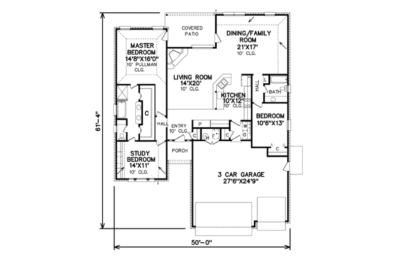 Traditional Style House Plan - 3 Beds 2 Baths 1822 Sq/Ft Plan #65-334 ...