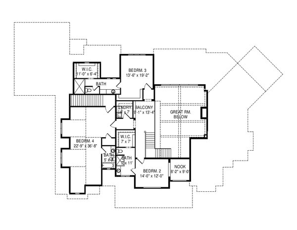 Craftsman Floor Plan - Upper Floor Plan #920-96