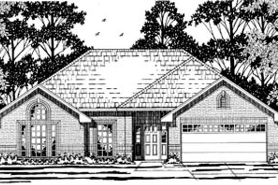 Exterior - Front Elevation for Traditional House Plan #42-224 - 3 bed, 2 bath