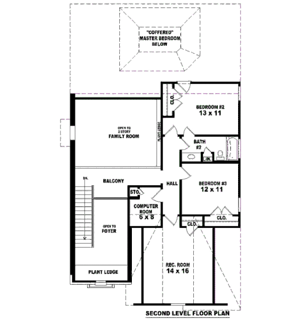 European Floor Plan - Upper Floor Plan #81-13800