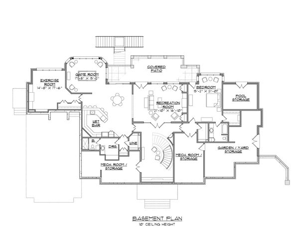 Dream House Plan - European Floor Plan - Lower Floor Plan #1054-92