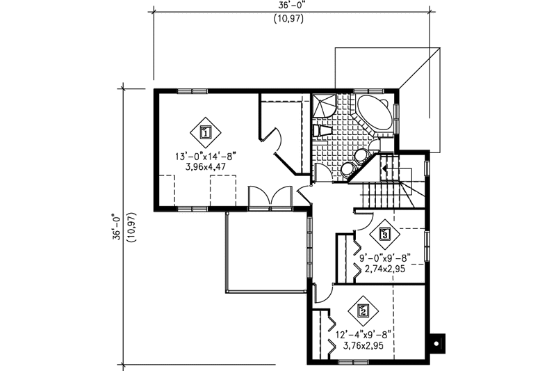 Dream House Plan - Floor Plan - Upper Floor House Plan #25-2278 - 3 bed, 2 bath