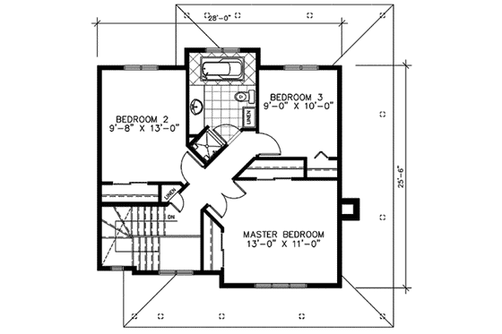 Floor Plan - Upper Floor for Farmhouse House Plan #138-292 - 3 bed, 1.5 bath