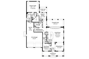 Floor Plan - Main Floor for Cottage House Plan #938-89 - 5 bed, 4 bath