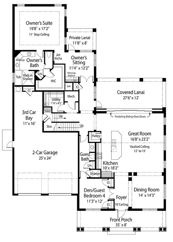 Home Plan - Cottage Floor Plan - Main Floor Plan #938-89
