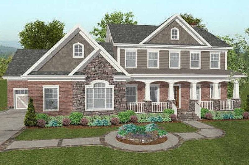 Dream House Plan - Craftsman Exterior - Front Elevation Plan #56-587