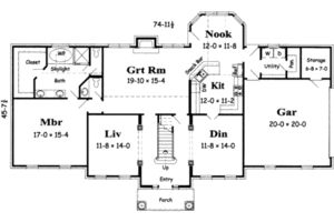 Floor Plan - Main Floor for Colonial House Plan #329-128 - 4 bed, 3.5 bath