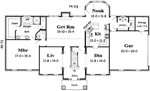 Colonial Floor Plan - Main Floor Plan #329-128