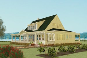 Exterior - Front Elevation 3 for Country House Plan #917-12 - 3 bed, 3 bath