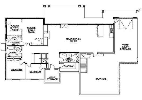 Home Plan - Traditional Floor Plan - Lower Floor Plan #5-309