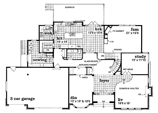 European Floor Plan - Main Floor Plan #47-340