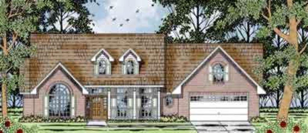 Exterior - Front Elevation 2 for Traditional House Plan #42-335 - 4 bed, 2 bath