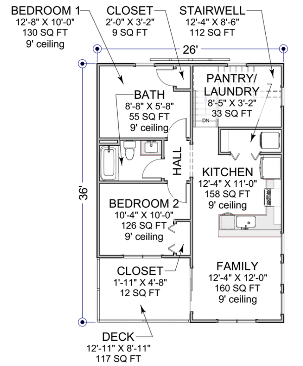 Craftsman Floor Plan - Main Floor Plan #1116-29