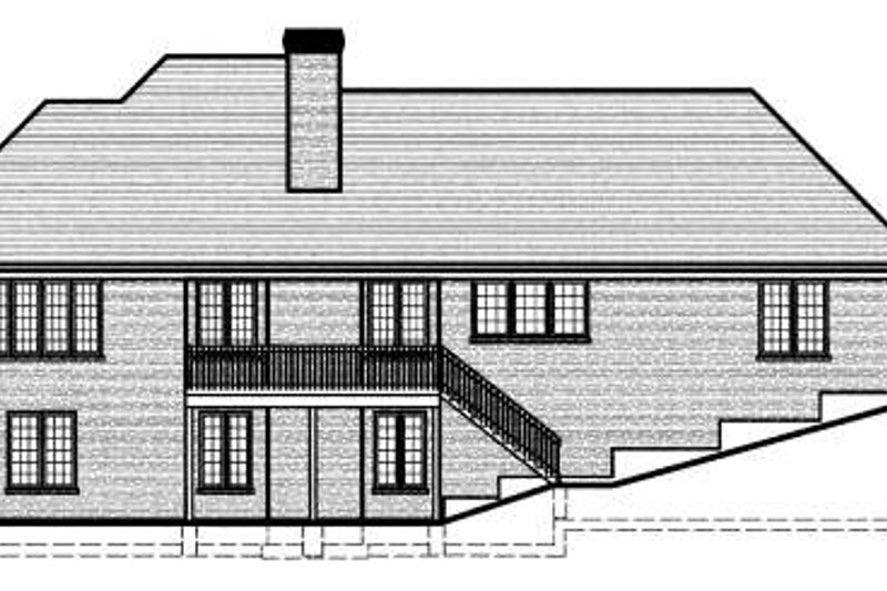 Dream House Plan - Exterior - Rear Elevation for Ranch House Plan #46-404 - 3 bed, 2.5 bath