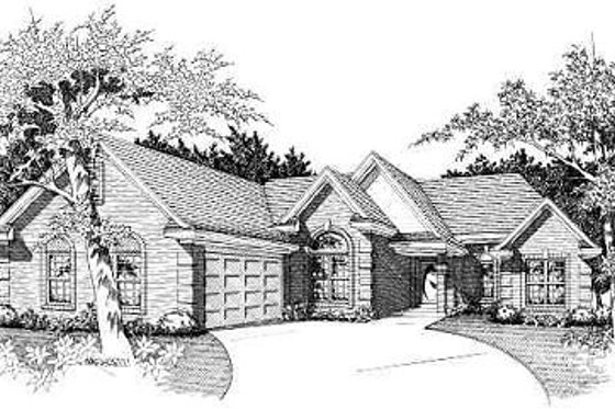 Exterior - Front Elevation for European House Plan #329-219 - 3 bed, 2 bath