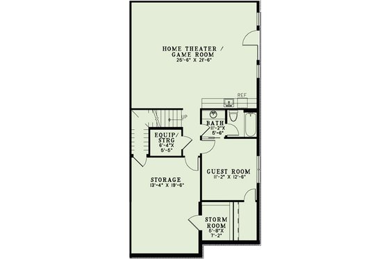 Floor Plan - Lower Floor for Country House Plan #17-3341 - 4 bed, 3.5 bath