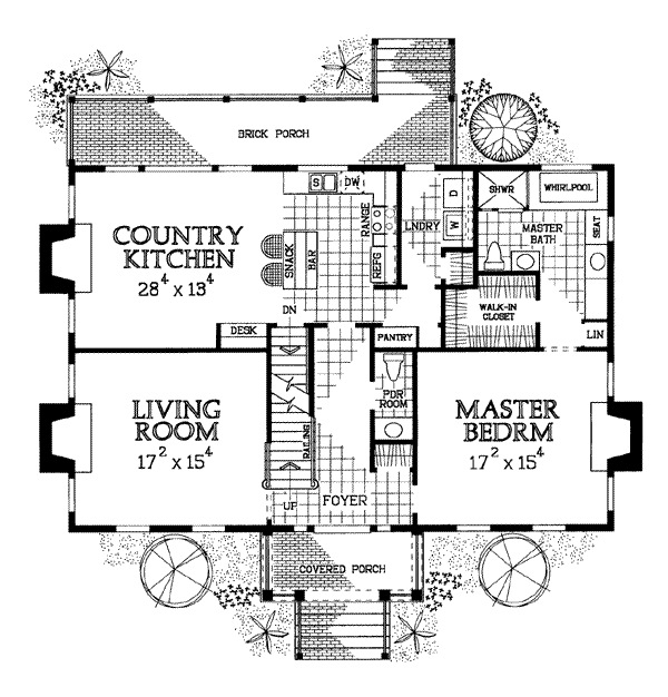 Architectural House Design - Colonial Floor Plan - Main Floor Plan #72-327