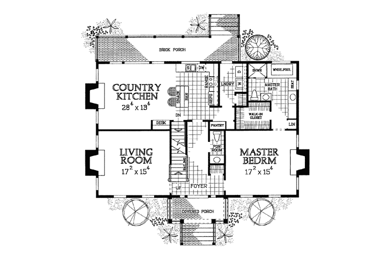Dream House Plan - Floor Plan - Main Floor for Colonial House Plan #72-327 - 3 bed, 3 bath