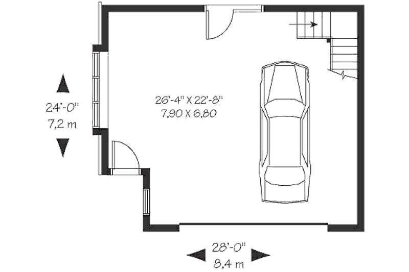 Home Plan - Floor Plan - Main Floor for Traditional House Plan #23-437, 0 bath