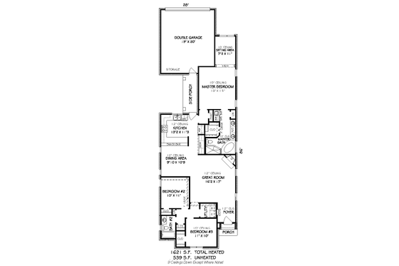 Floor Plan - Main Floor for European House Plan #424-118 - 3 bed, 2 bath