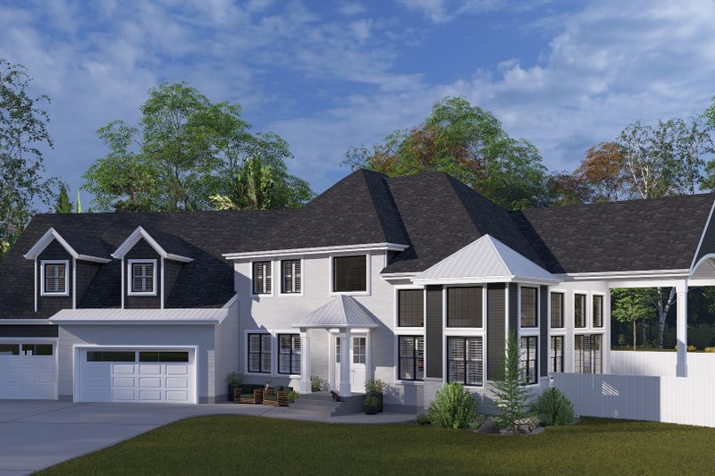 House Blueprint - Exterior - Front Elevation 3 for Craftsman House Plan #1060-477 - 3 bed, 3.5 bath