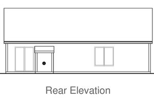 Exterior - Rear Elevation for Traditional House Plan #53-103 - 3 bed, 2 bath