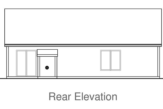 Exterior - Rear Elevation for Traditional House Plan #53-103 - 3 bed, 2 bath