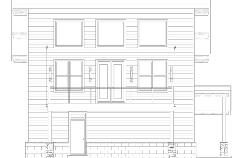 Home Plan - Exterior - Front Elevation 3 for Modern House Plan #932-422 - 3 bed, 2 bath