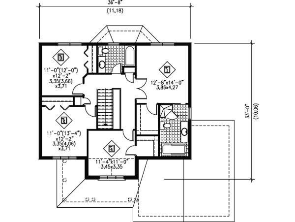 European Floor Plan - Upper Floor Plan #25-4180
