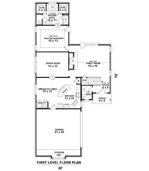 European Floor Plan - Main Floor Plan #81-13802