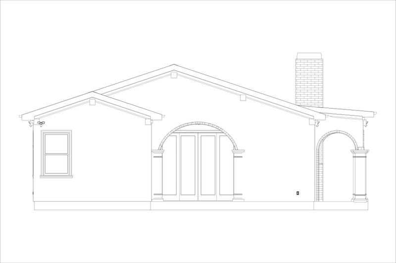 House Design - Exterior - Rear Elevation 1 for Mediterranean House Plan #1127-4 - 2 bed, 2 bath