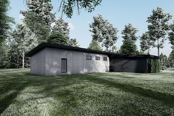 Exterior - Rear Elevation for Contemporary House Plan #923-194 - 3 bed, 2 bath