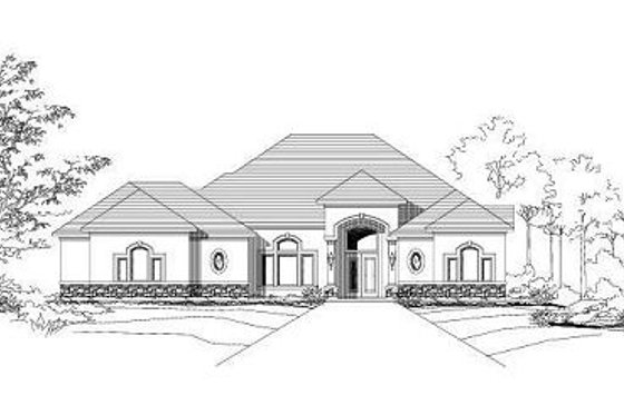 Exterior - Front Elevation for European House Plan #411-733 - 3 bed, 3 bath