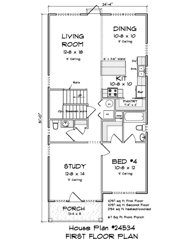 House Blueprint - Cottage Floor Plan - Main Floor Plan #513-2327