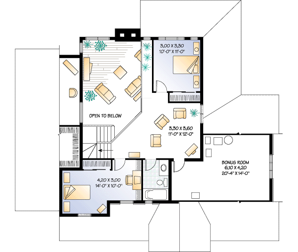 European Floor Plan - Upper Floor Plan #23-232