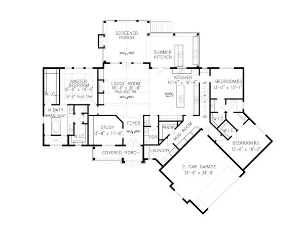 Dream House Plan - Craftsman Floor Plan - Main Floor Plan #54-416