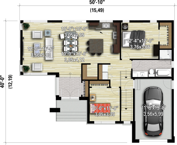 Architectural House Design - Contemporary Floor Plan - Main Floor Plan #25-4900