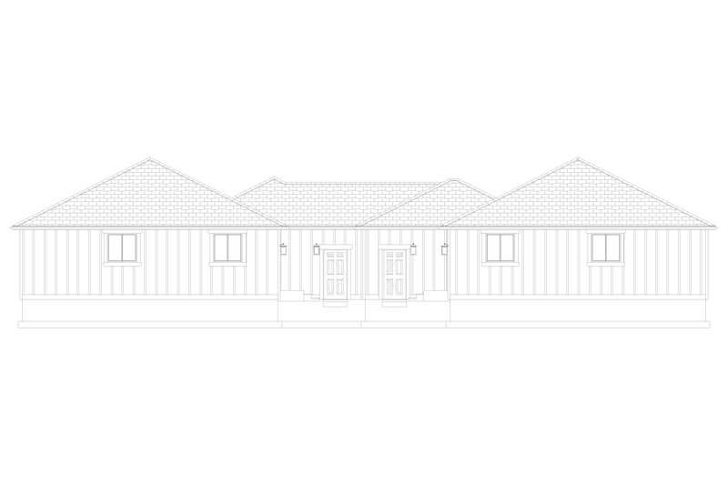 House Plan Design - Exterior - Rear Elevation 2 for Ranch House Plan #1060-311 - 6 bed, 4 bath
