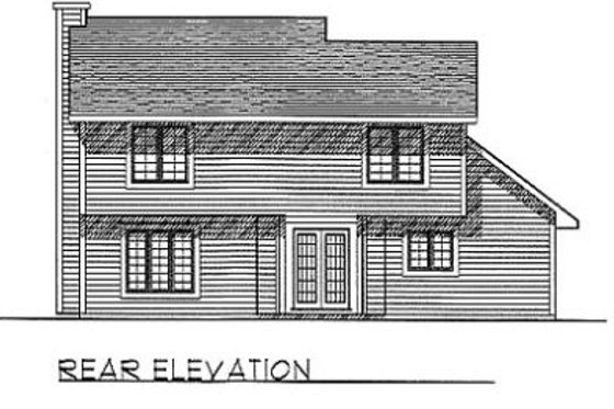 Exterior - Rear Elevation for Traditional House Plan #70-149 - 3 bed, 2.5 bath