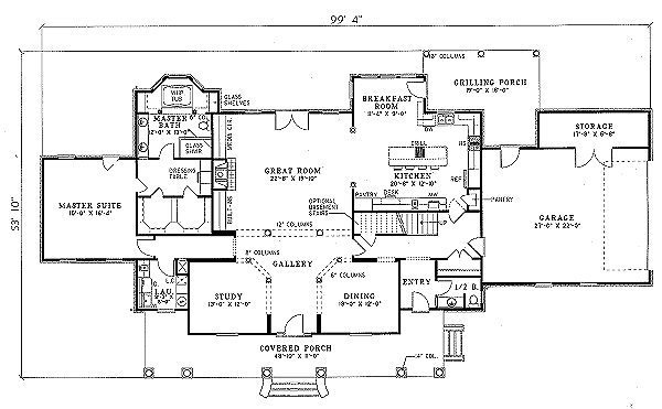 Farmhouse Floor Plan - Main Floor Plan #17-297