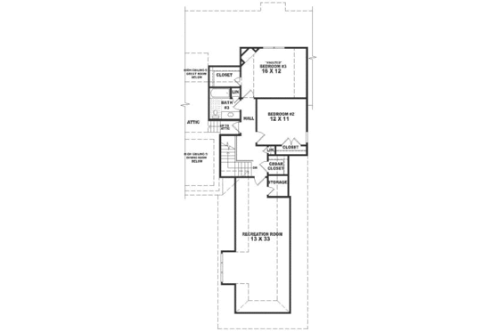 Floor Plan - Upper Floor for Traditional House Plan #81-354 - 3 bed, 3 bath