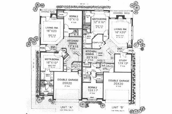 Floor Plan - Main Floor for Traditional House Plan #310-457 - 2 bed, 2 bath