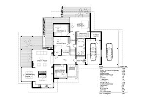 Modern style house plan designed by Arch L.A.B., floorplan
