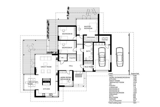 Modern style house plan designed by Arch L.A.B., floorplan