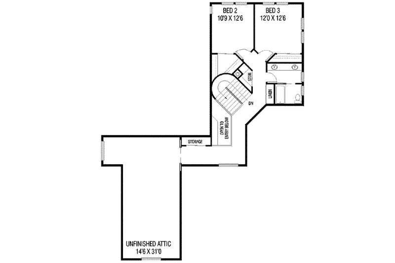 Home Plan - Floor Plan - Upper Floor for Traditional House Plan #60-285 - 4 bed, 3 bath
