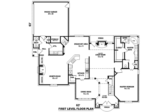 Floor Plan - Main Floor for European House Plan #81-1094 - 4 bed, 3.5 bath