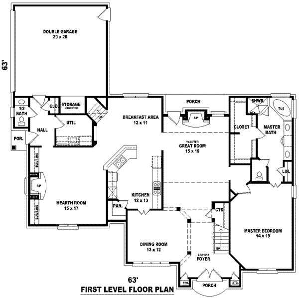 European Floor Plan - Main Floor Plan #81-1094